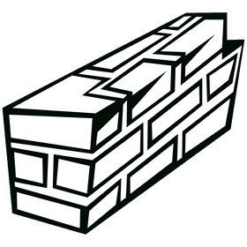 Brick wall in progress black and white clipart