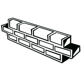 Brick wall wall black and white clipart