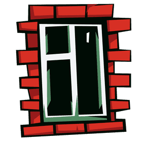 Brick wall window clipart