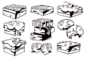 Brownie black and white vector