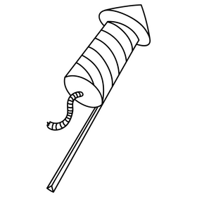 New Year fireworks drawing black and white clipart