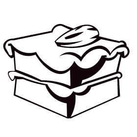 Brownie almond black and white clipart
