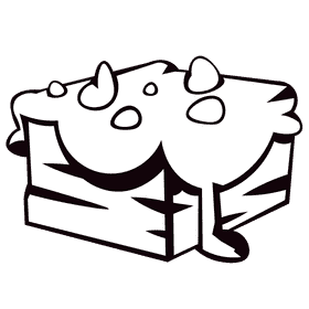 Brownie black glaze black and white clipart