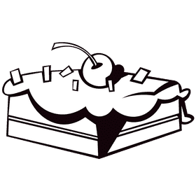 Brownie cherry black and white clipart