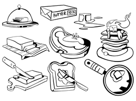 Butter black and white vector