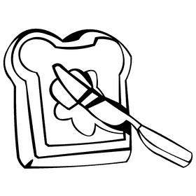 Butter bread black and white clipart