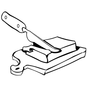 Butter knive black and white clipart
