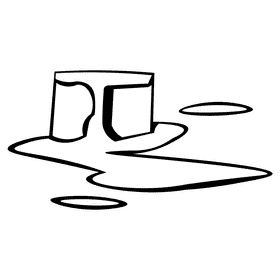 Butter melted black and white clipart