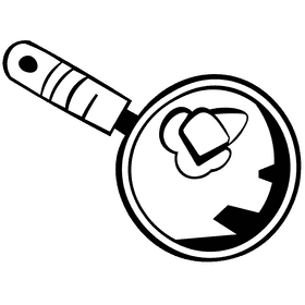 Butter pan black and white clipart