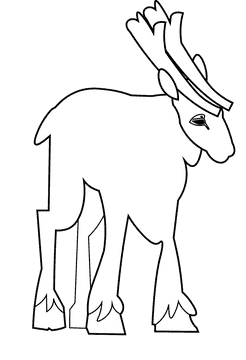 Caribou black and white clipart