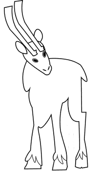 Caribou black and white clipart