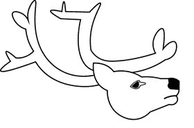 Caribou head black and white clipart