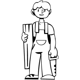 Carpenter saw black and white clipart
