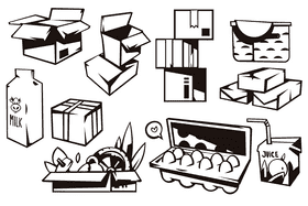 Carton black and white vector