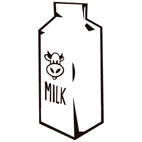 Carton milk black and white clipart