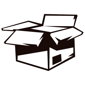 Carton opened black and white clipart