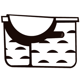 Carton wicker black and white clipart