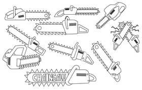 Chainsaw black and white vector