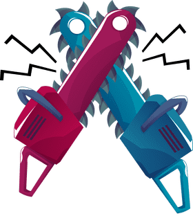 Chainsaw battle clipart