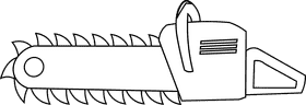 Chainsaw big black and white clipart