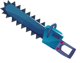Chainsaw blue clipart