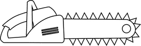 Chainsaw modern black and white clipart