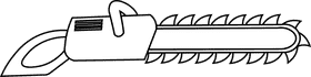 Chainsaw modern black and white clipart