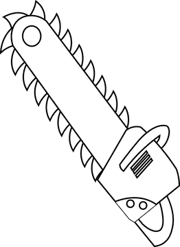 Chainsaw old black and white clipart