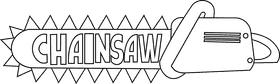 Chainsaw sign black and white clipart
