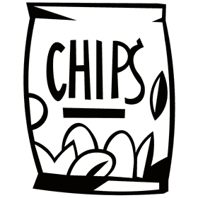 Chips pack black and white clipart