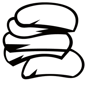 Chips pile black and white clipart