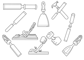 Chisel black and white vector