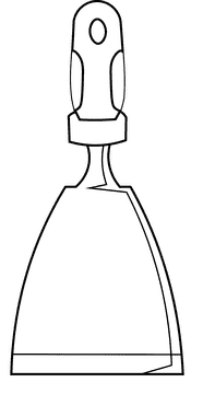 Chisel wide black and white clipart