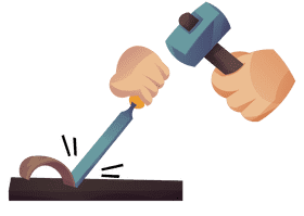 Chisel wood working clipart