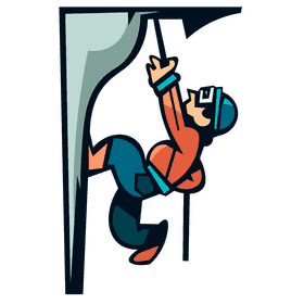 Climber mountain rope up clipart