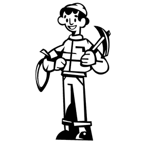 Climber pick black and white clipart