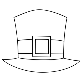St Patrick's Day Leprechaun hat drawing black and white clipart
