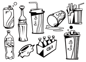 Coca cola black and white vector