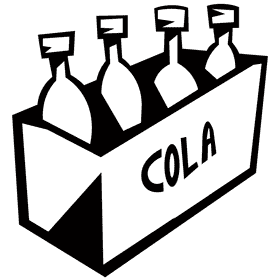 Coca cola box black and white clipart