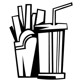 Coca cola fries black and white clipart