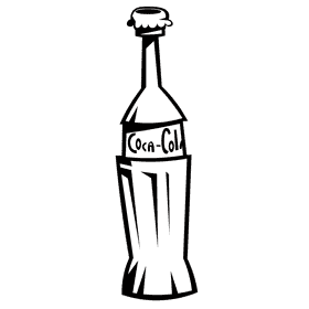 Coca cola glass bottle black and white clipart