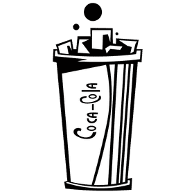 Coca cola ice black and white clipart