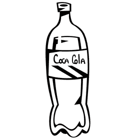 Coca cola plastic bottle black and white clipart