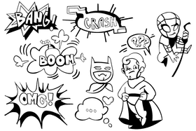 Comic black and white vector