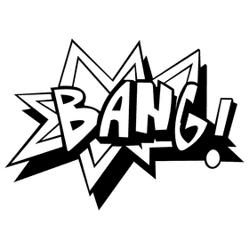 Comic bang black and white clipart