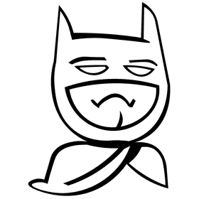 Comic batman black and white clipart