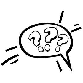 Comic question black and white clipart
