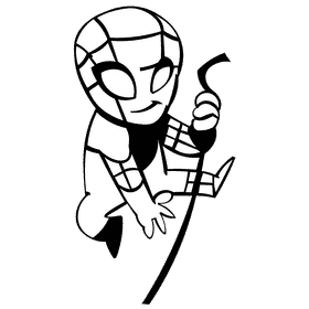 Comic spiderman black and white clipart