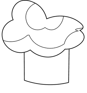 Cooking utensils chef hat black and white clipart