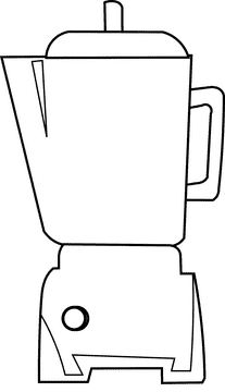 Cooking utensils mixer black and white clipart